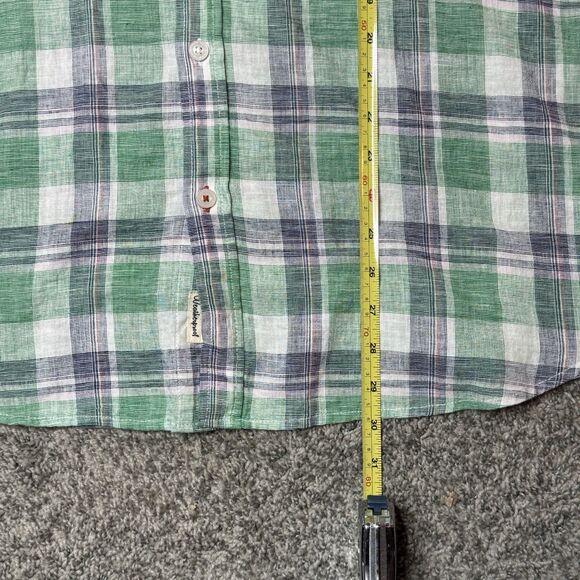Weatherproof Vintage Shirt Men XL Plaid Washable Linen Short Sleeve Coastal - Picture 5 of 11
